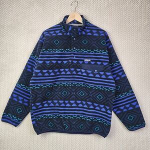Patagonia Synchilla Snap T Men's Fleece Pullover Tribal Aztec Print M Rare Grail